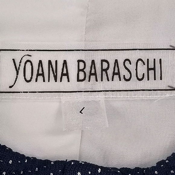 Yoana Baraschi Blue Cropped Jacquard Button Snap Front Jacket Womens Size Large - Picture 2 of 7